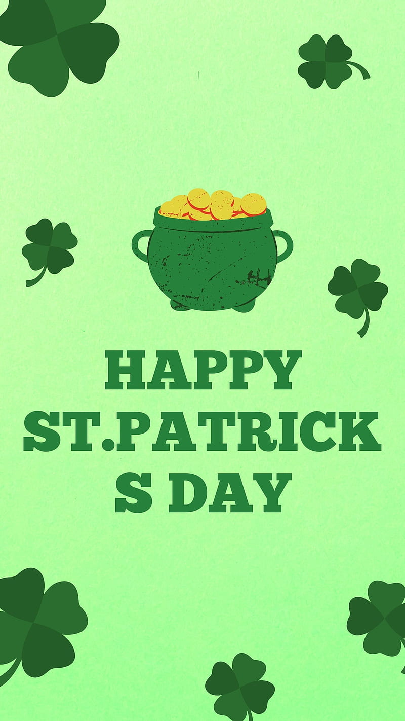 Cute background for st patricks day seamless pattern wallpaper with  shamrock leaves vector illustration  CanStock
