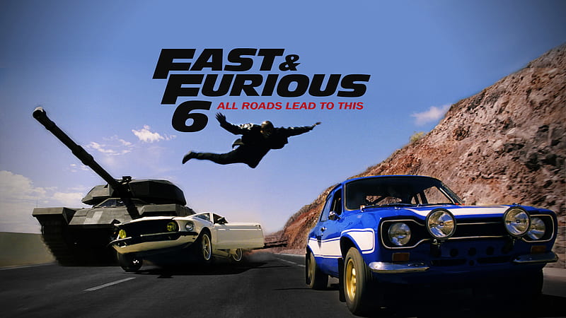 Tank Hit Car And A Man Is Flying Fast And Furious 6, HD wallpaper