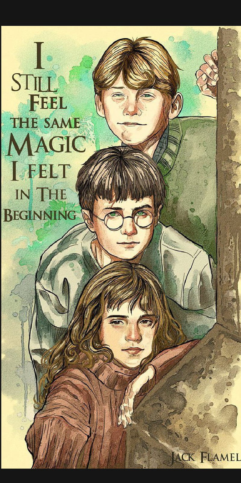 Magic, ron weasley, harry potter, hogwarts, hermione granger, HD phone wallpaper