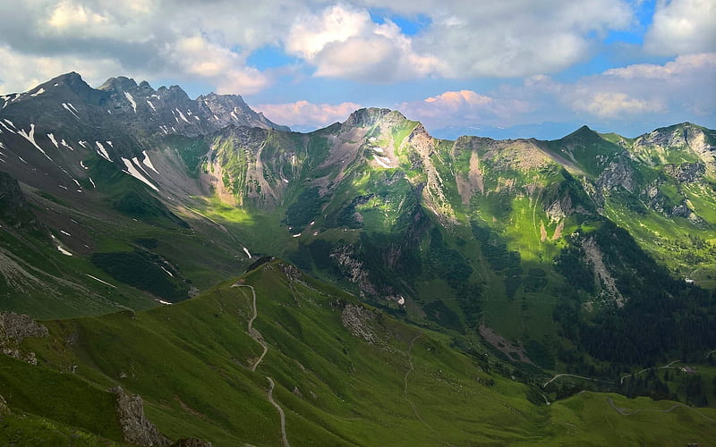 Alps in Liechtenstein, Alps, Europe, Lichtenstein, mountains, HD wallpaper