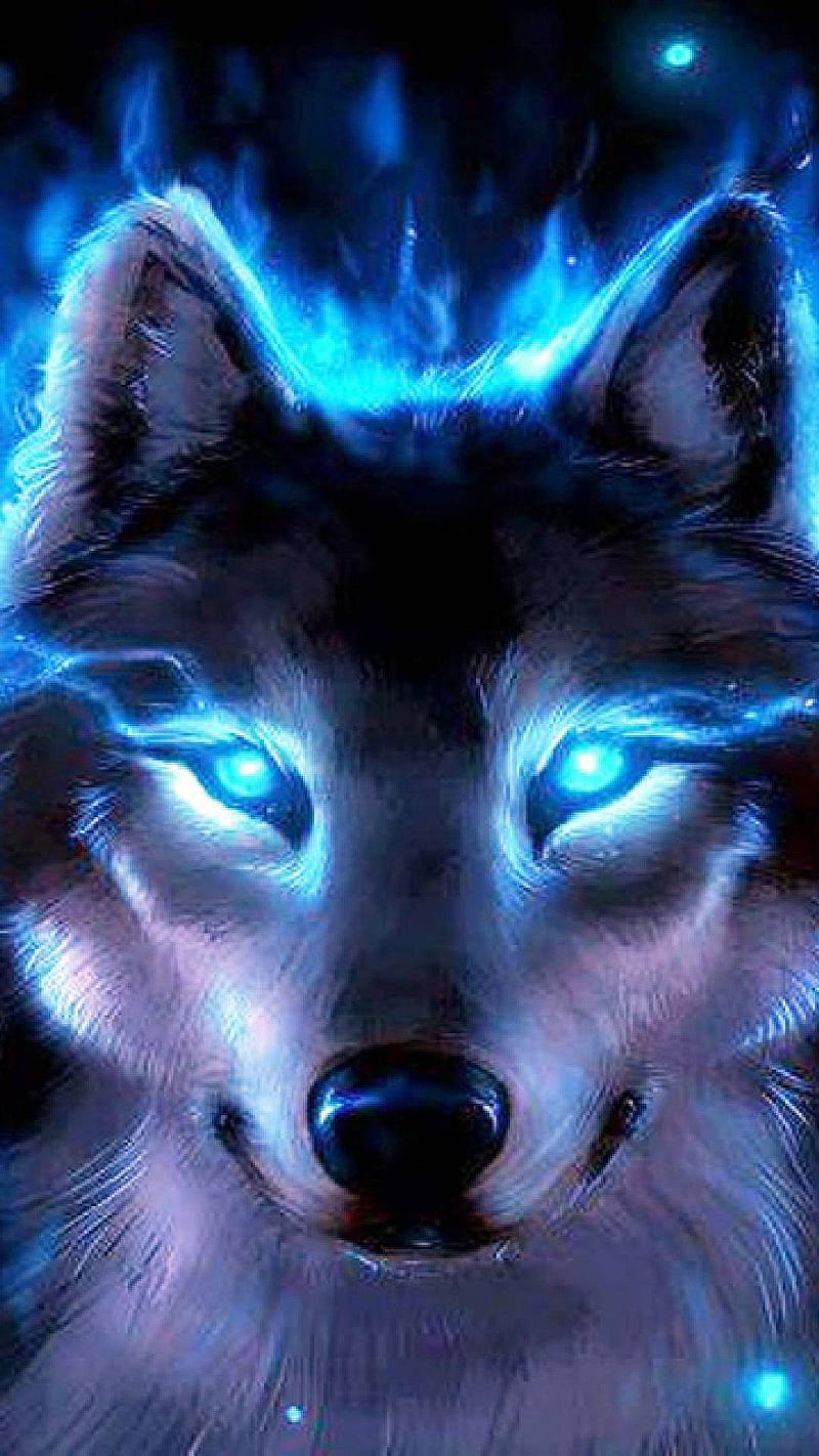 Wolf, neon wolf, HD phone wallpaper