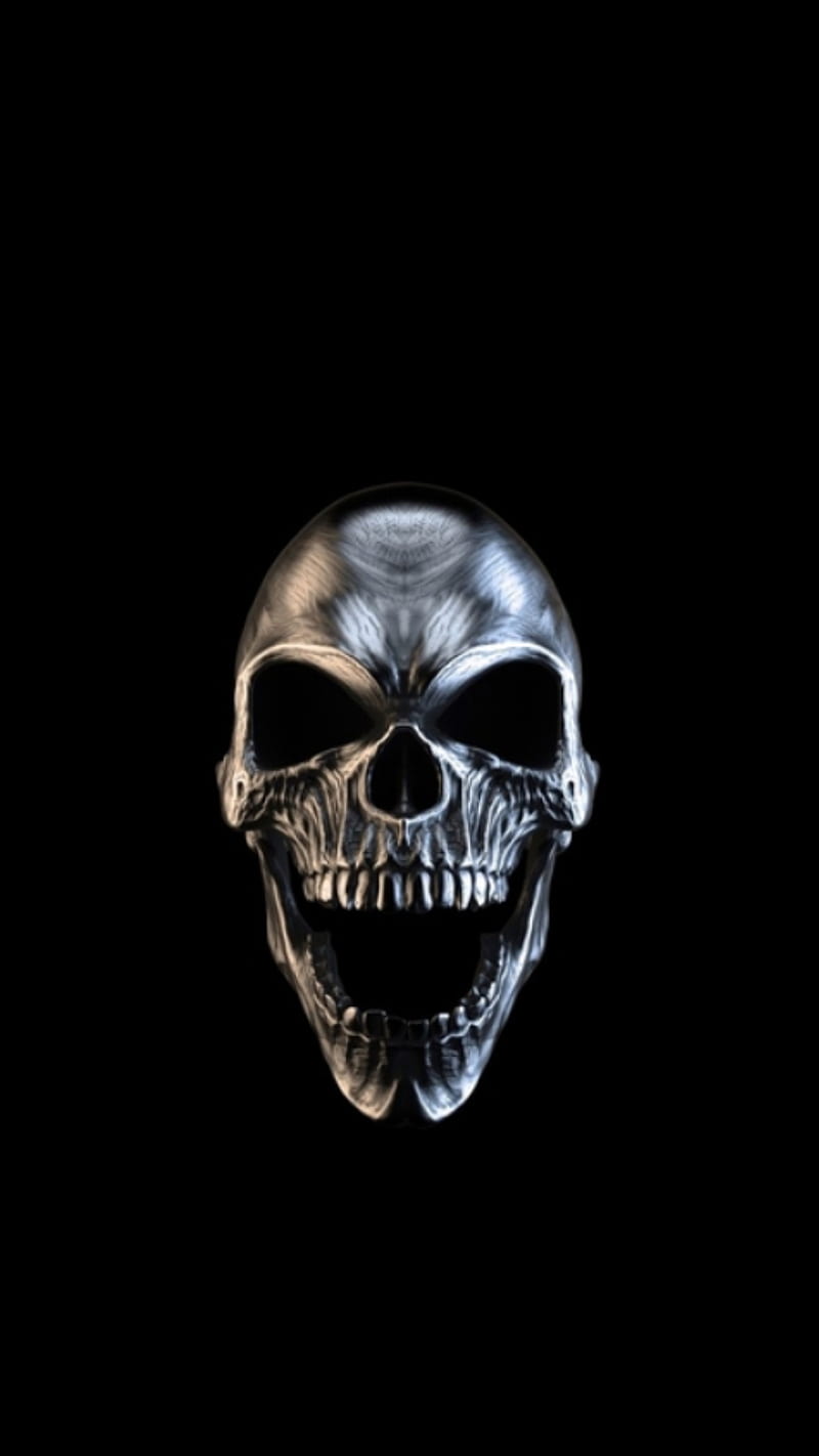 Kafa, kurukafa, skull, skeleton, head, hallowen, batin, dark, animation, black, skulls, HD phone wallpaper