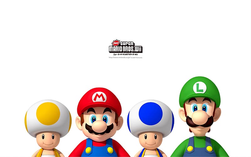 Mario, Video Game, New Super Mario Bros Wii, Toad (Mario), Luigi, HD wallpaper