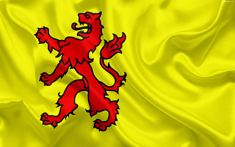 Flag of South Holland, Netherlands silk flag, administrative division, Provinces of the Netherlands, South Holland, HD wallpaper
