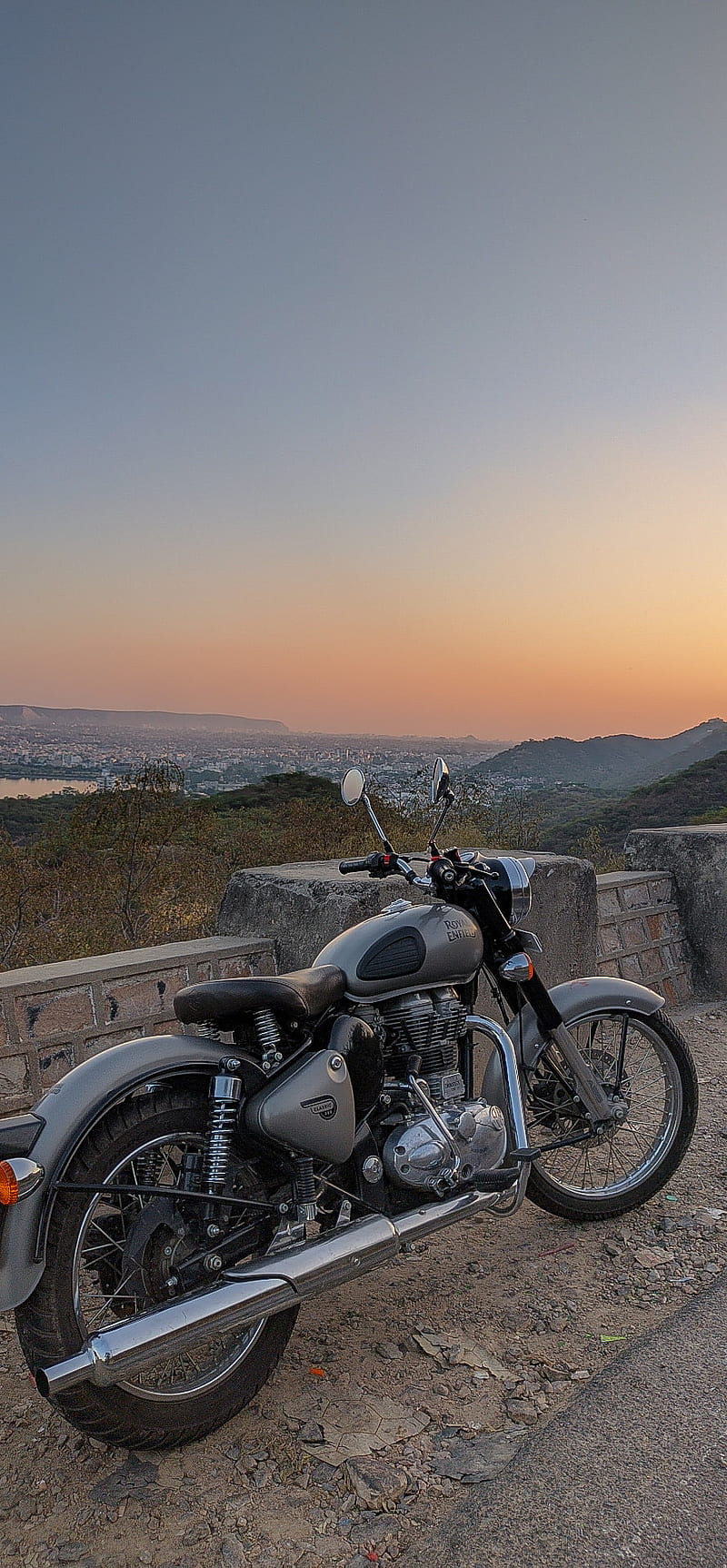Royal Enfield, bikes, jaipur, sunset, world heritage, HD phone wallpaper