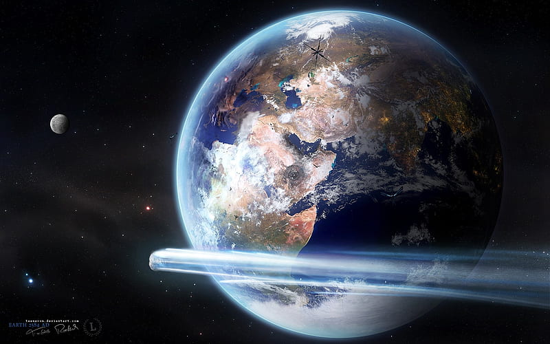Sci-fi Space Art-Future Earth 2584 Spacescapes, HD wallpaper