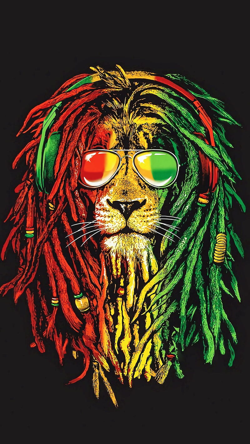 Raasta, lion, raste, reggae, dreadlocks, eyeglass, HD phone wallpaper