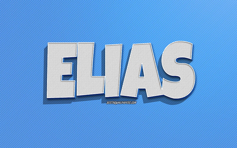 Elias, blue lines background, with names, Elias name, male names, Elias greeting card, line art, with Elias name, HD wallpaper