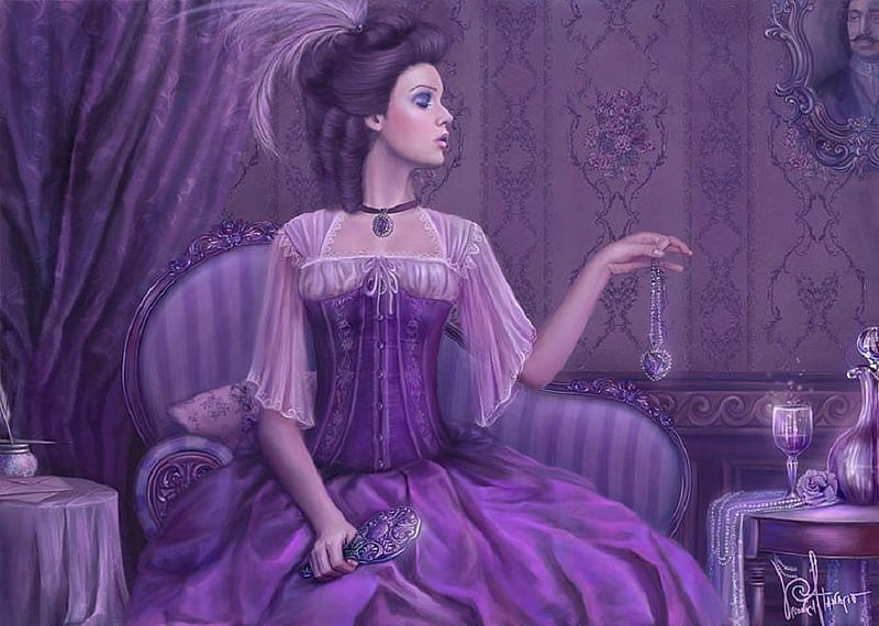 Purple, vanity, victorian, woman, HD wallpaper | Peakpx