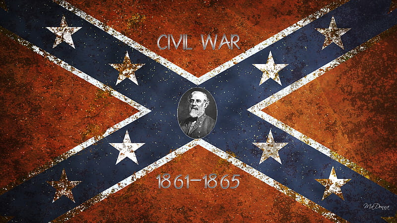Civil War, usa, confederate, robert e lee, firefox persona, rebel, flag, vintage, HD wallpaper