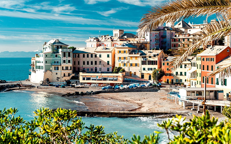 Cinque Terre, sea, houses, coast, Italy, HD wallpaper