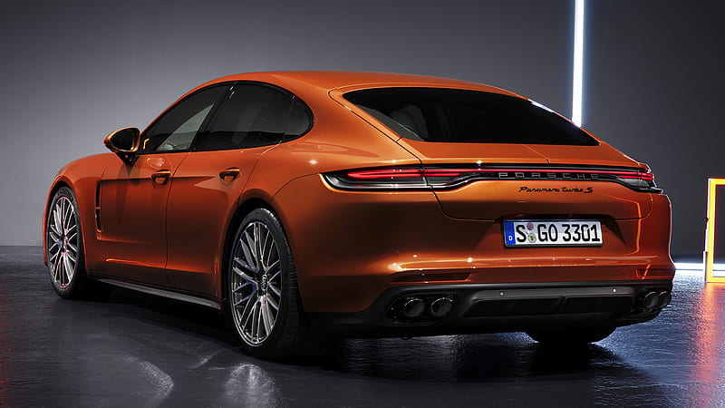 Porsche, Porsche Panamera Turbo S, Car, Grand Tourer, Luxury Car, Orange Car, HD wallpaper