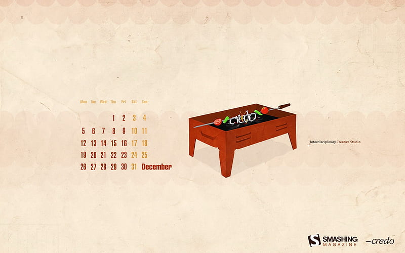 barbecue-December 2011-Calendar, HD wallpaper