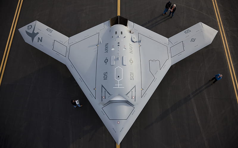 X-47B Pegasus, Northrop Grumman X-47, unmanned aerial vehicle, US military aircraft, UAV, USAF, USA, HD wallpaper