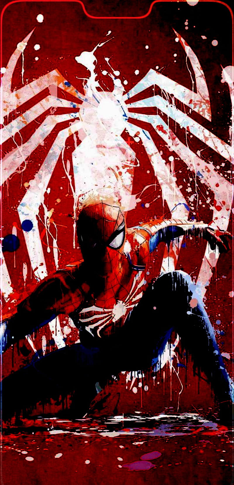 Spiderman dark notch, comics, marvel, p20pro, oneplus6, iphone, , new, HD phone wallpaper