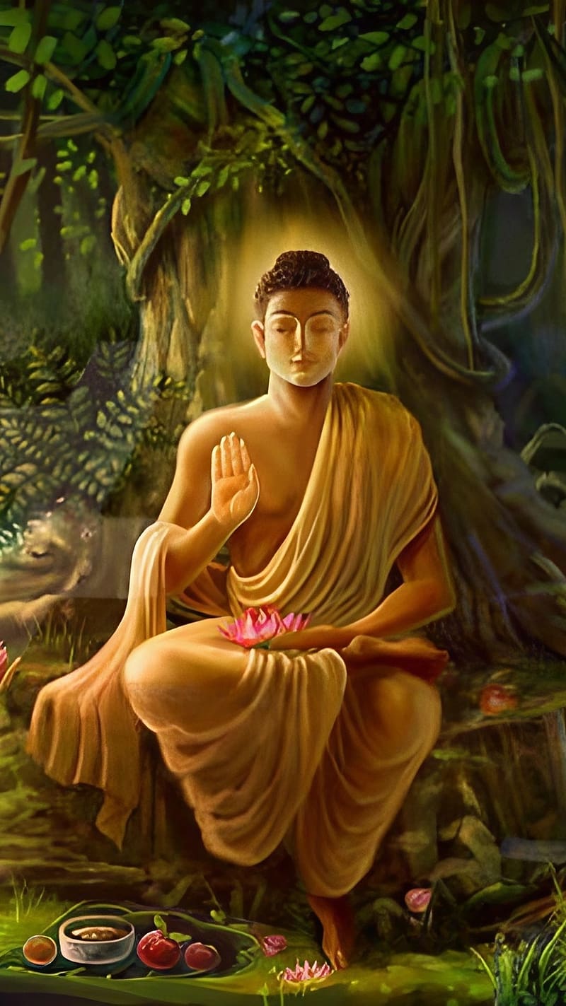 Buddh Bhagwan Ke, Sitting Under A Tree, lord buddha sitting under a tree, god, HD phone wallpaper