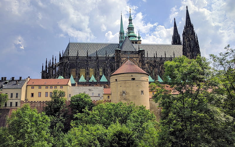 Cathedral in Prague, Czechia, cathedral, church, Prague, Czechia, HD wallpaper