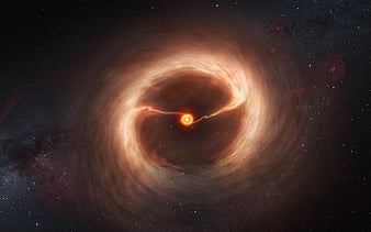 Black Hole Planet Space Stars Digital Art 8K Wallpaper #4.774