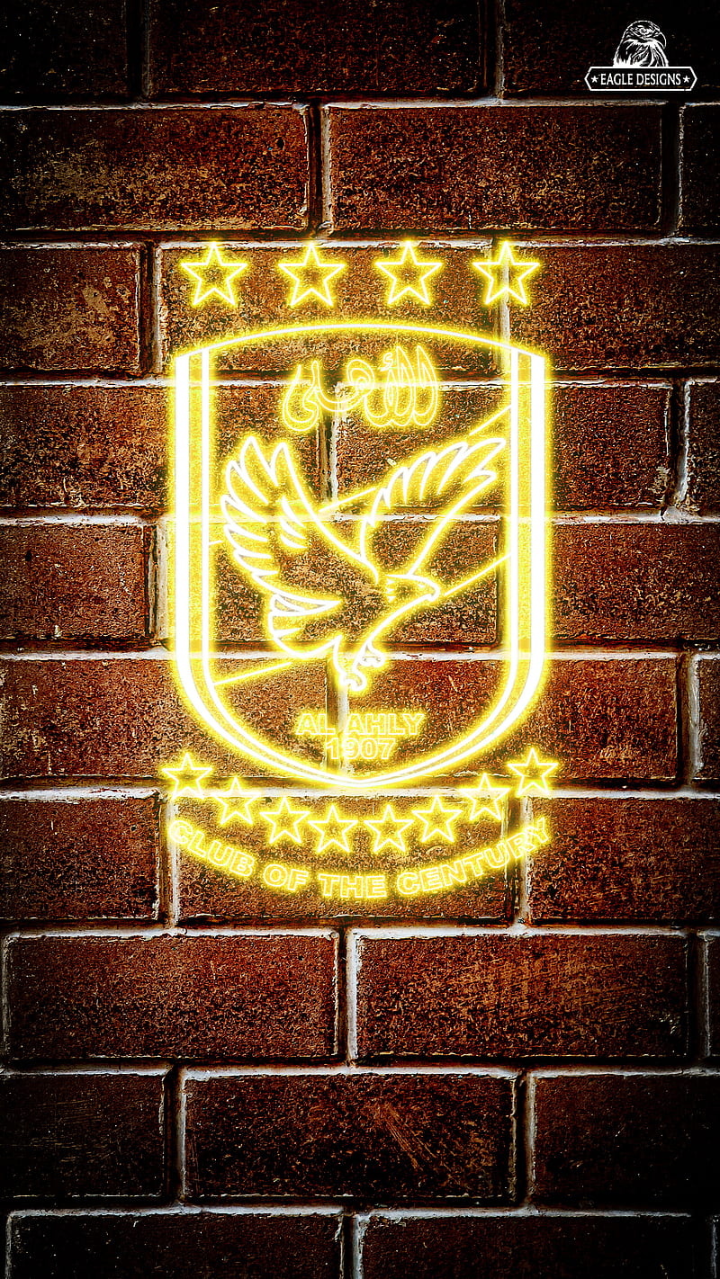 ahly neon logo, ahly, alahly, elahly, kareemmuhammad, HD phone wallpaper