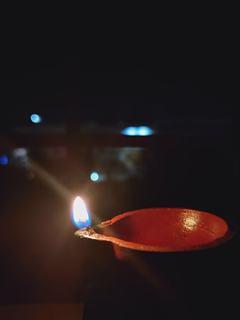 lighting diya at night