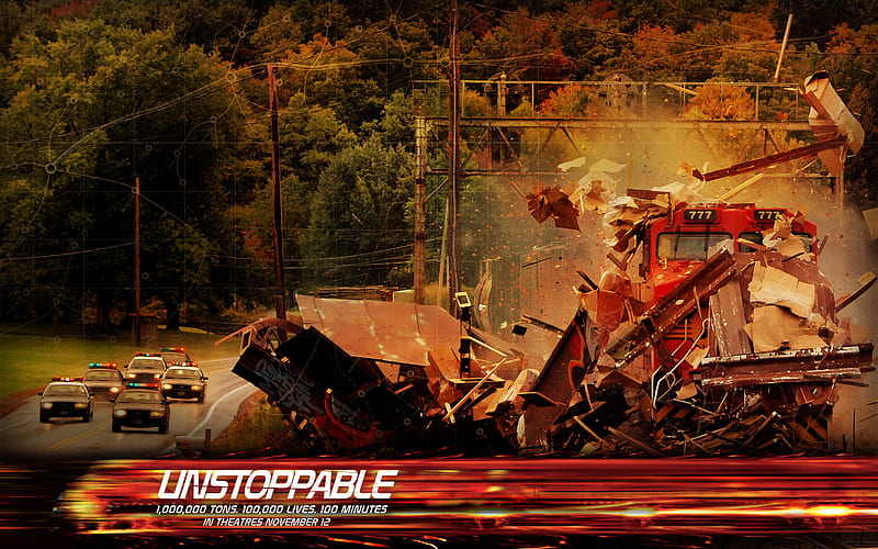 Unstoppable, train, movie, action, HD wallpaper