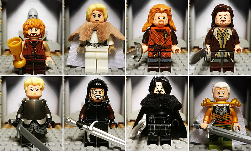 Lego, Barristan Selmy, Brienne Of Tarth, Bronn (Game of Thrones), Daenerys Targaryen, Eddard Stark, Game Of Thrones, Jon Snow, Tyrion Lannister, HD wallpaper