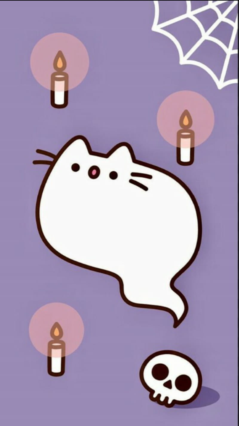 Pusheen ghost, cat, ghost, pusheen, HD phone wallpaper
