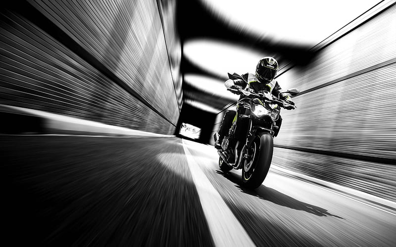 Kawasaki Z900, 2017, rider, superbikes, speed, HD wallpaper