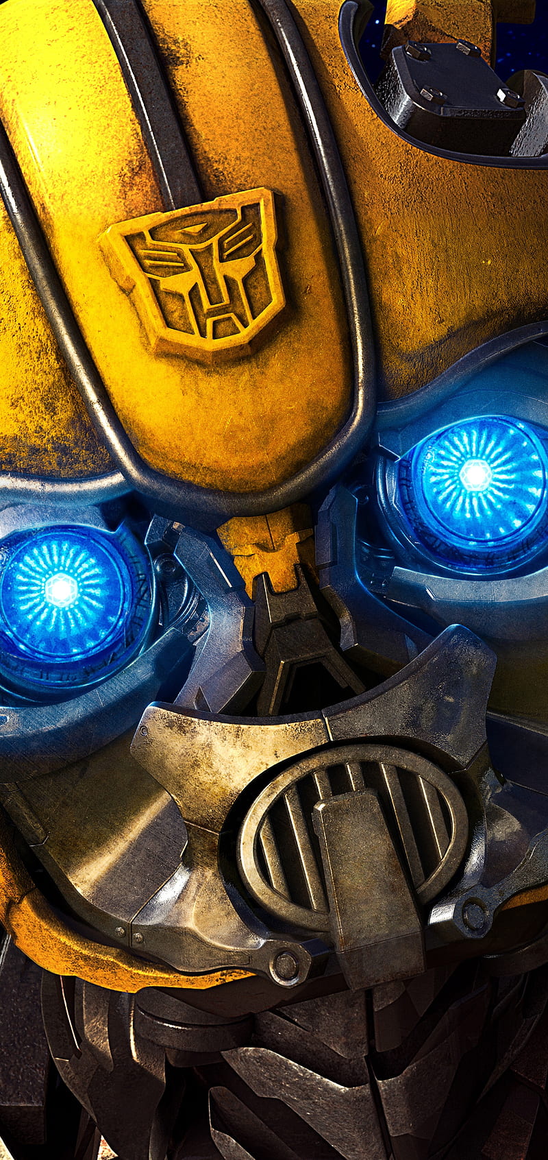 Bumblebee, eyes, metal, mortal, robot, super, yellow, HD phone wallpaper