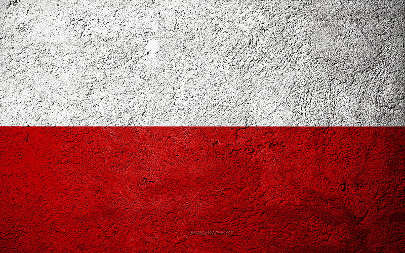 Flag of Poland, concrete texture, stone background, Poland flag, Europe, Poland, flags on stone, Polish flag, HD wallpaper