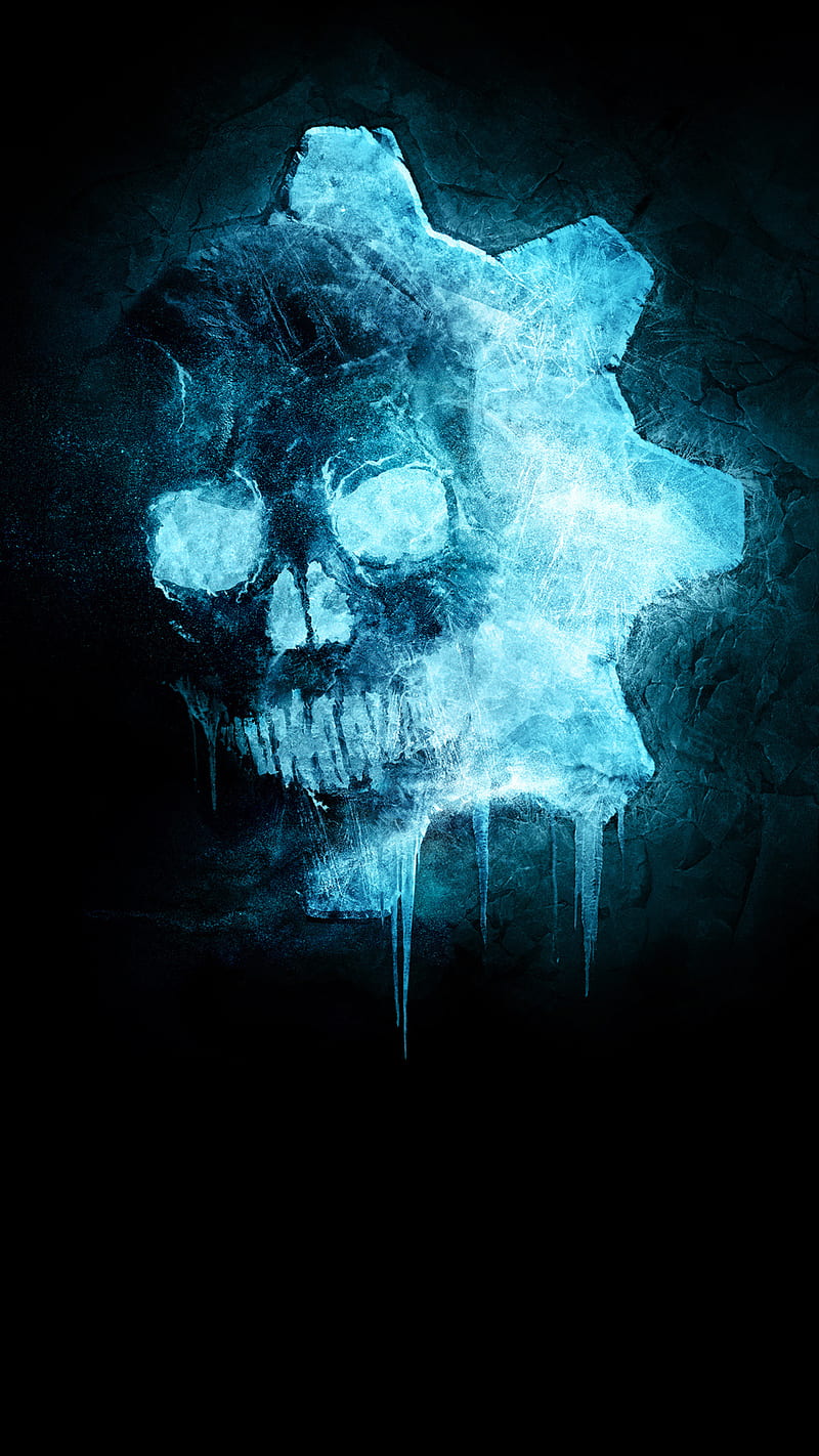 Gears 5, blue, gears of war, gears of war 5, skull, HD phone wallpaper