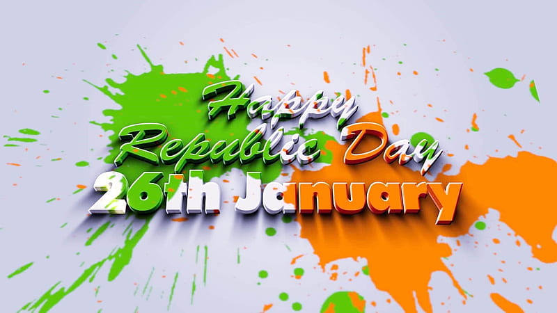 Colorful Words Happy Republic Day 26 January Republic Day, HD wallpaper