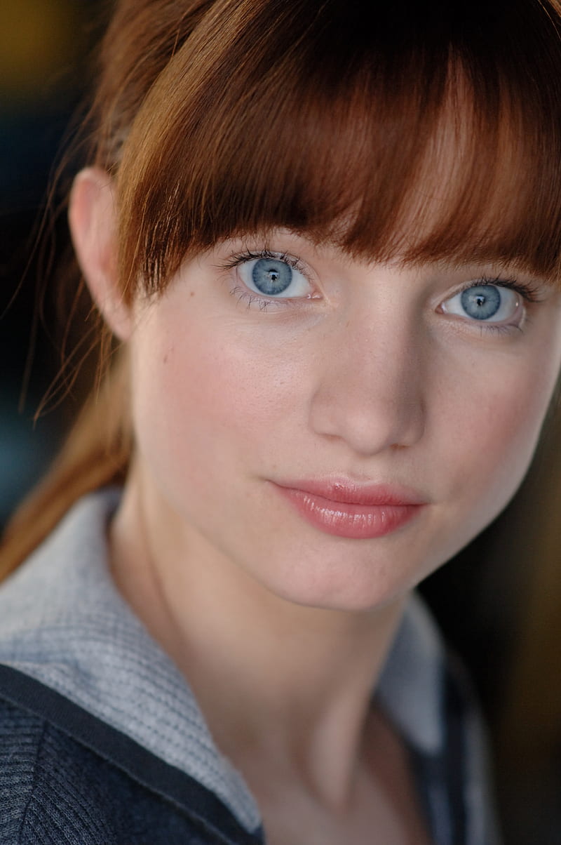 Laurence Leboeuf, women, blue eyes, redhead, actress, HD phone wallpaper