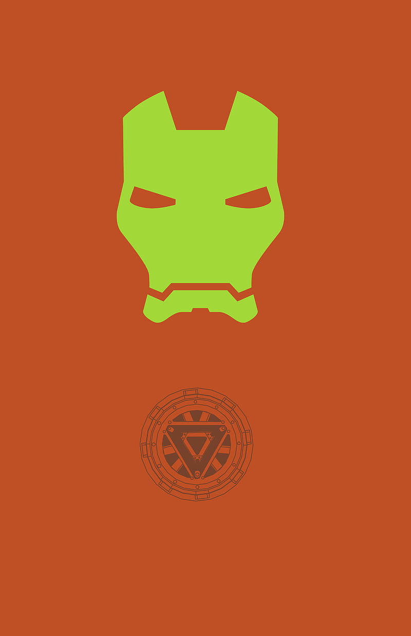 Iron man minimal, hero, heroes, movie, orange, super, HD phone wallpaper