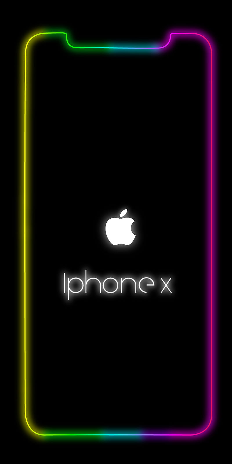 Iphone x, amoled, apple, brand, ios, logo, neon, tech, technology, HD phone wallpaper