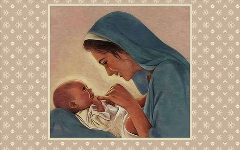 Mother Mary and Baby Jesus, Baby, Mother, Mary, Jesus, HD wallpaper