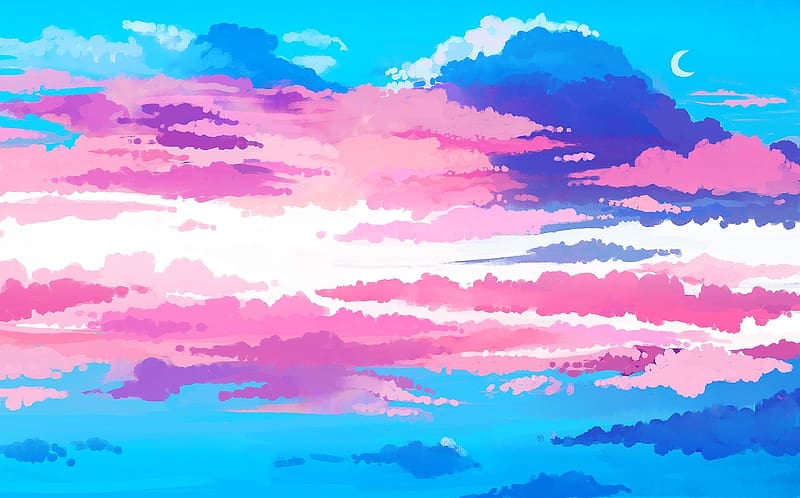 TDOV Proud Clouds!, Proud Clouds, Sky, TDOV, Trans, Pink, White, Blue, HD wallpaper
