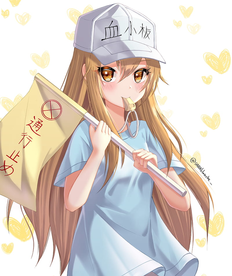 platelet, hataraku saibou, blonde, long hair, Anime, HD phone wallpaper