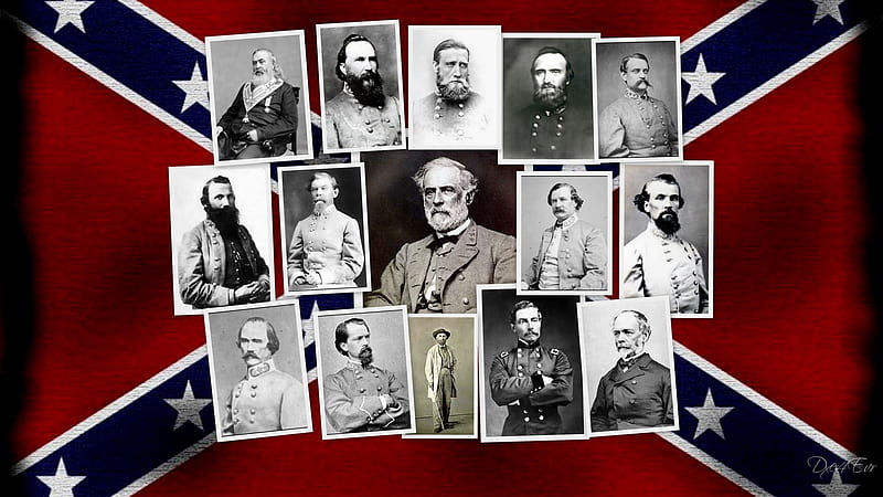 Updated Southern Generals, , civil war, confederate, collage, south, rebel flag, HD wallpaper