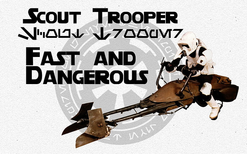 Profile: Scout Trooper, stormtrooper, star wars, scout, starvader, storm, trooper, font, logo, endor, awesome, aurabesh, speeder, HD wallpaper