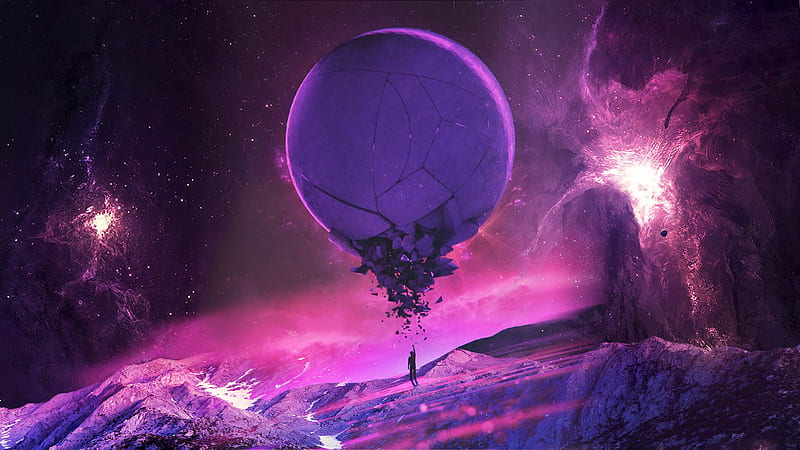 Purple Destruction Space Purple, HD wallpaper