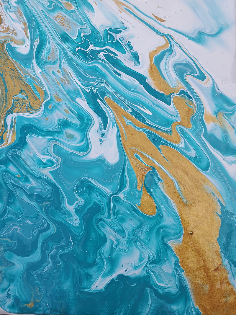 Gold Ocean , marble, painting, HD phone wallpaper
