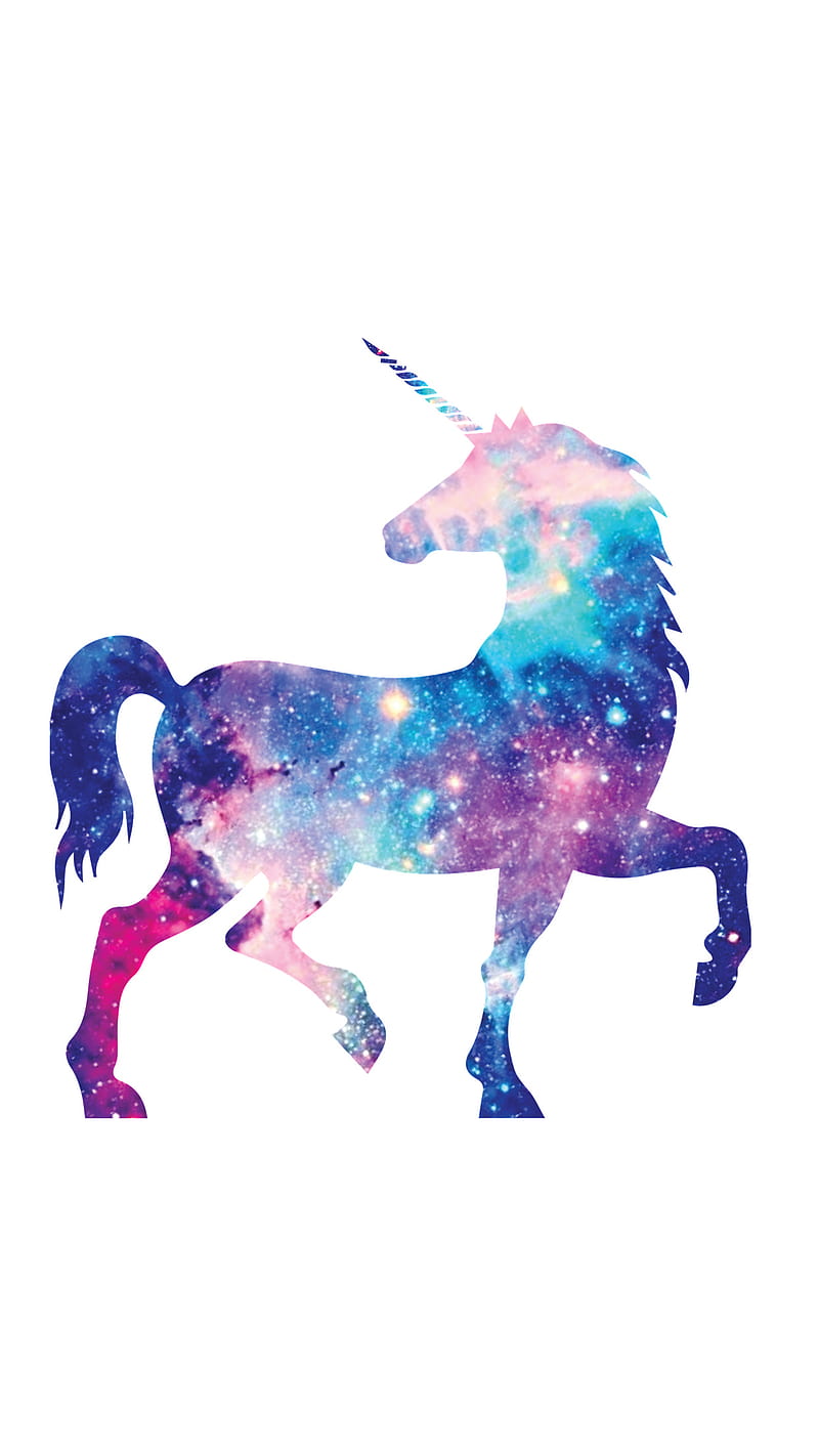 unicorn galaxy, animals, logo, HD phone wallpaper
