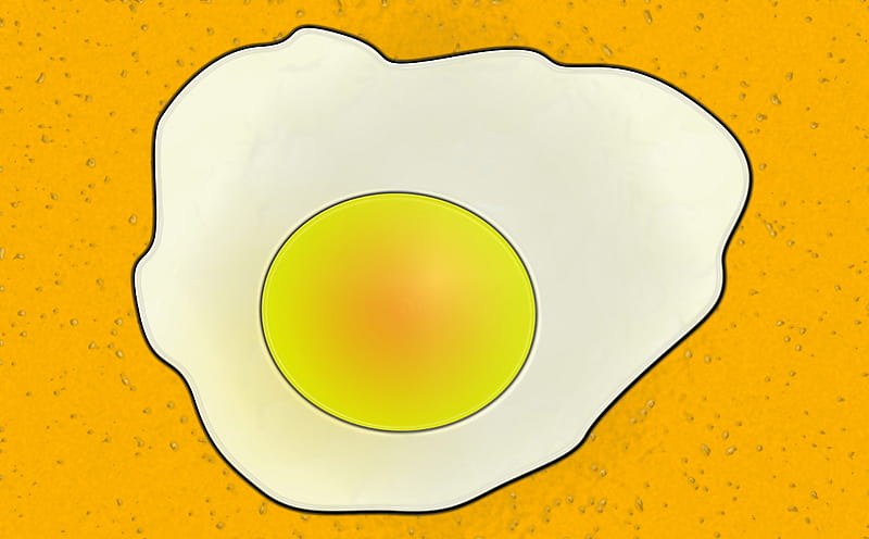 Huge Egg - Sunny Side Up, egg, yolk, orange, cg, fried, breakfast, white, HD wallpaper