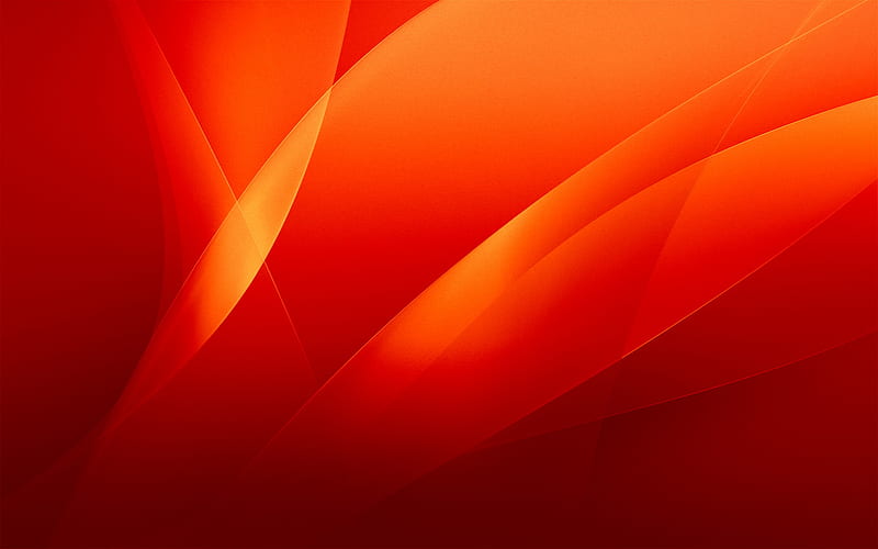 abstract waves, orange background, curves, art, abstract material, HD wallpaper