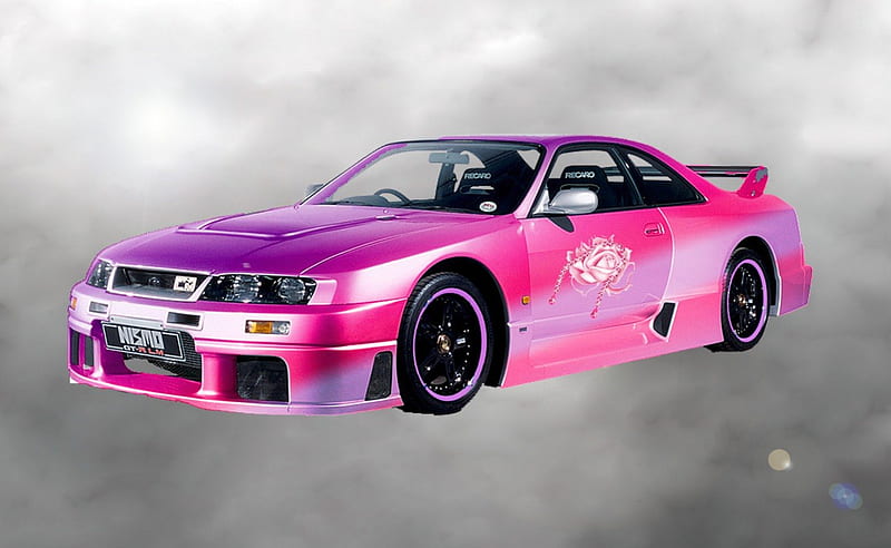 Pink Modded Nissan, nissan, HD wallpaper