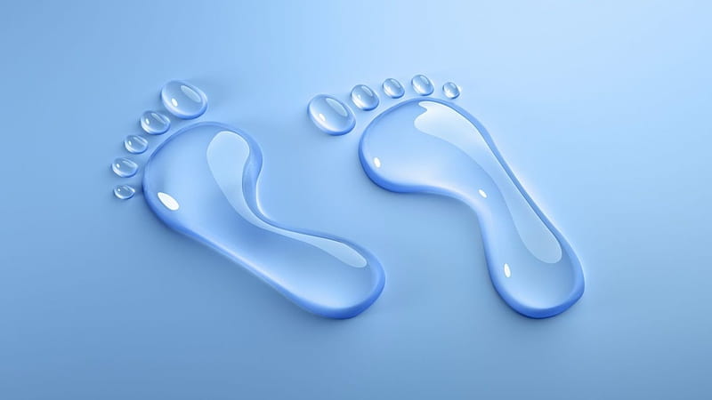liquid footprints, liquid, footprints, human, toes, HD wallpaper
