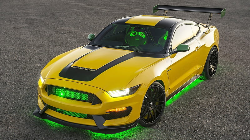 shelby, gt350, 2017, mustang, ole yeller, ford, yellow, HD wallpaper