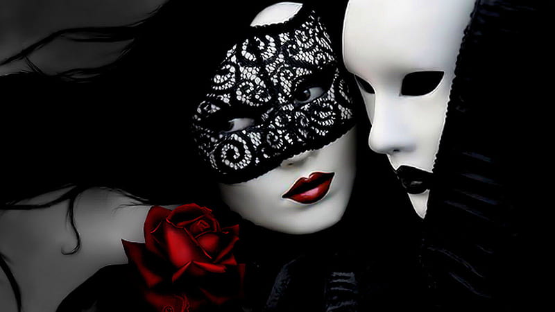 Mask, masquerade, female, gothic, HD wallpaper
