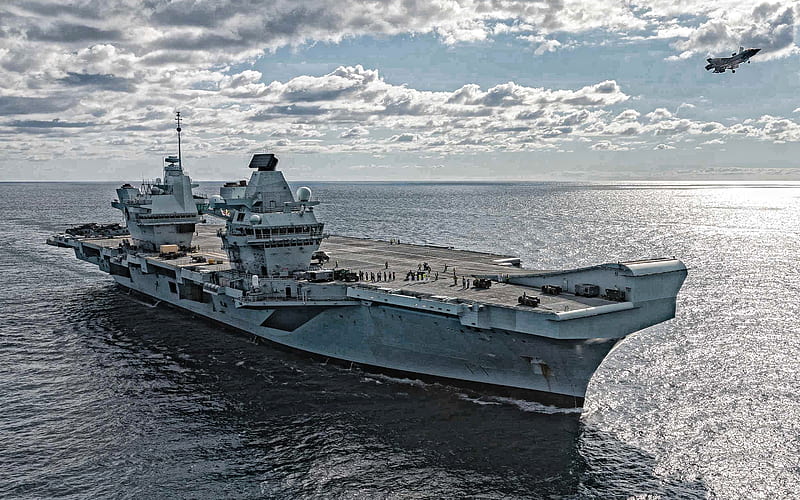 HMS Queen Elizabeth, R08, Royal Navy, lead ship, aircraft carrier, Queen Elizabeth class, Royal Navy of the United Kingdom, UK Navy, HD wallpaper